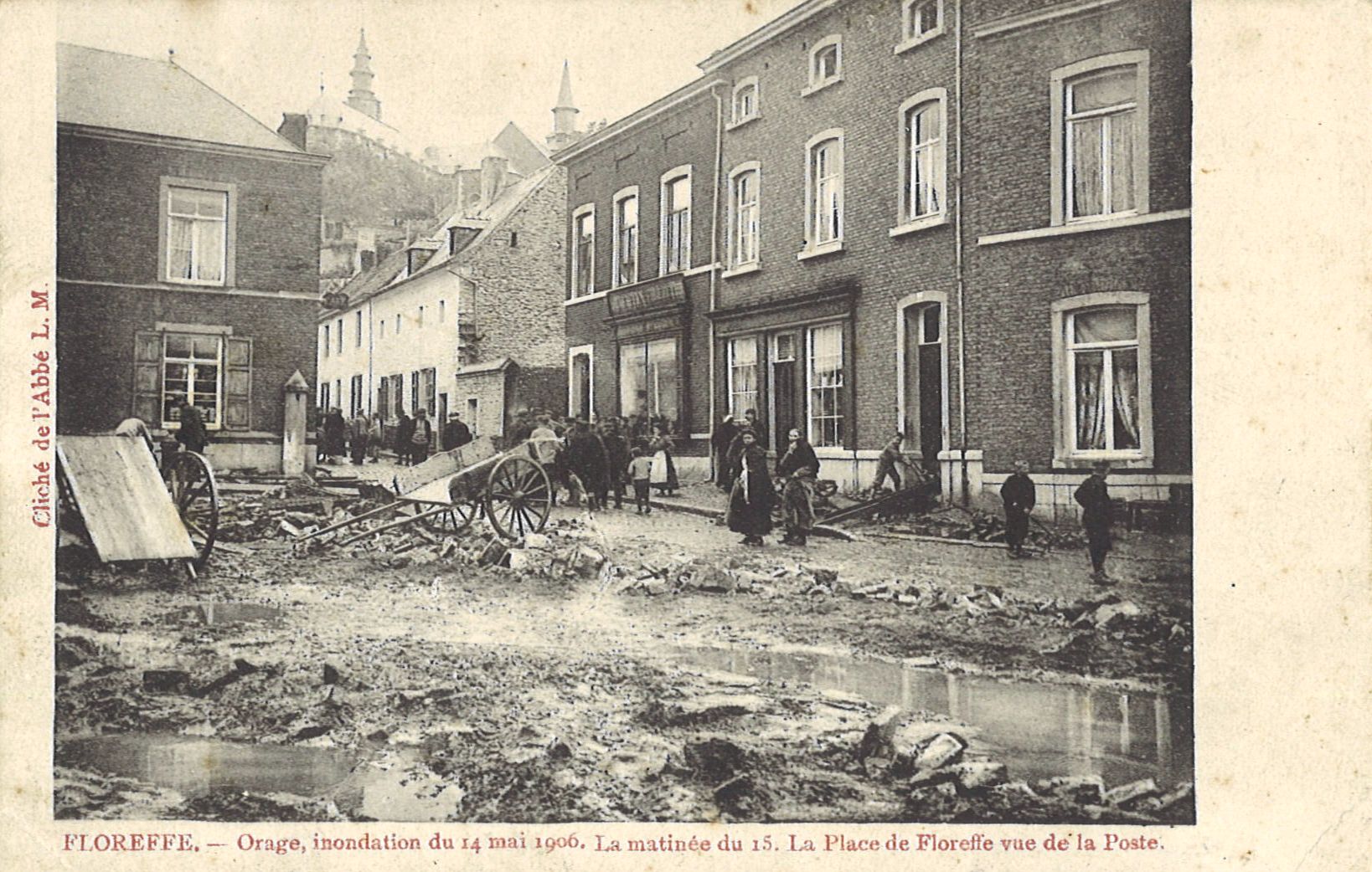 Floreffe – place Roi Baudouin – inondation du 14 mai 1906