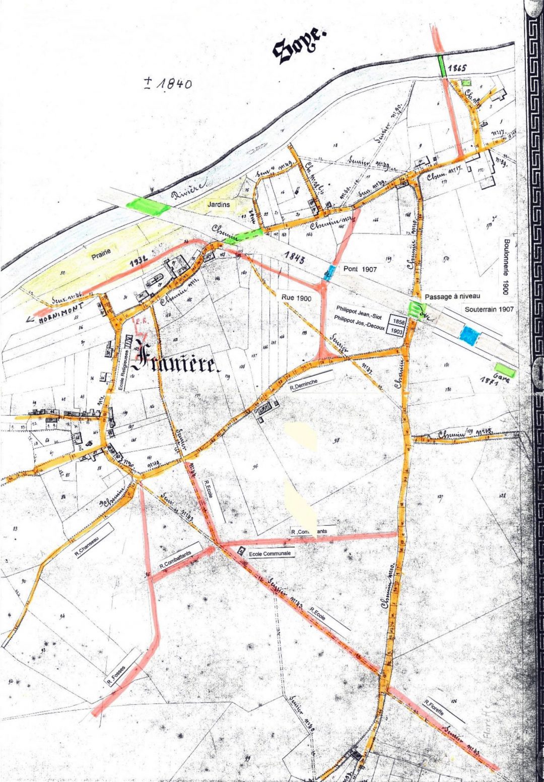 Franière – plan partiel du territoire communal