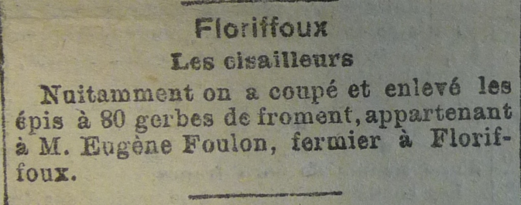 Floriffoux – faits divers de l’année 1920