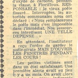 Floriffoux – école primaire communale – enfants intoxiqués – 1964