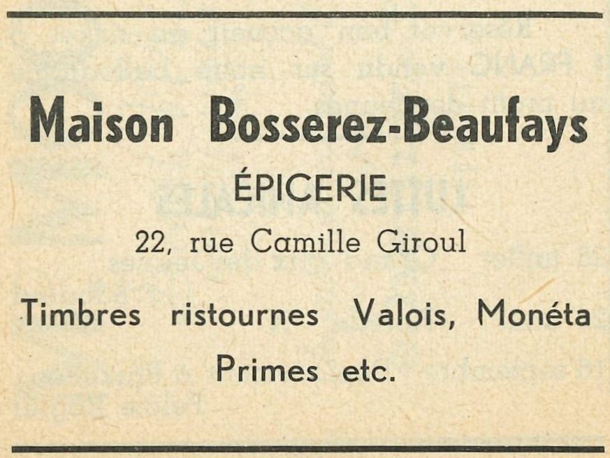 Floreffe – rue Camille Giroul – épicerie Bosserez-Beaufays
