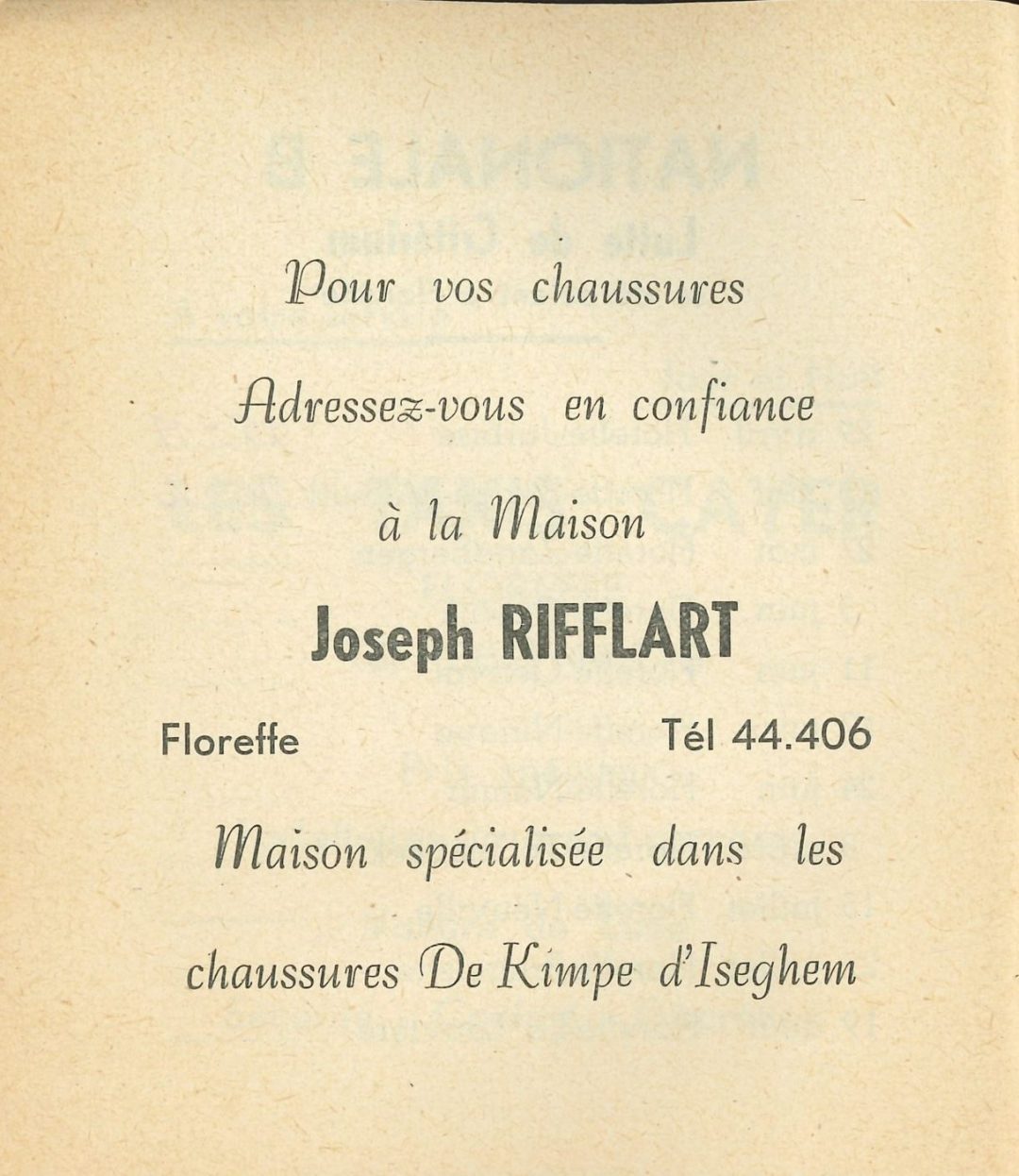 Floreffe – rue Célestin Hastir – marchand de chaussures – Joseph Rifflart