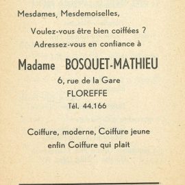 Floreffe – rue Célestin Hastir – coiffeuse Bosquet-Mathieu