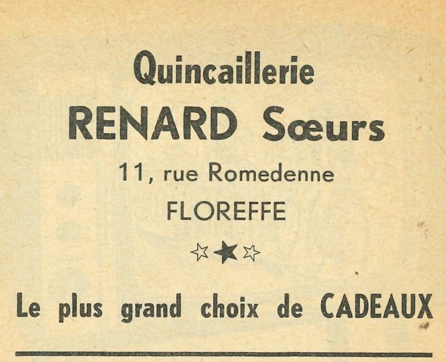 Floreffe – rue Emile Romedenne – quincaillerie Renard Soeurs