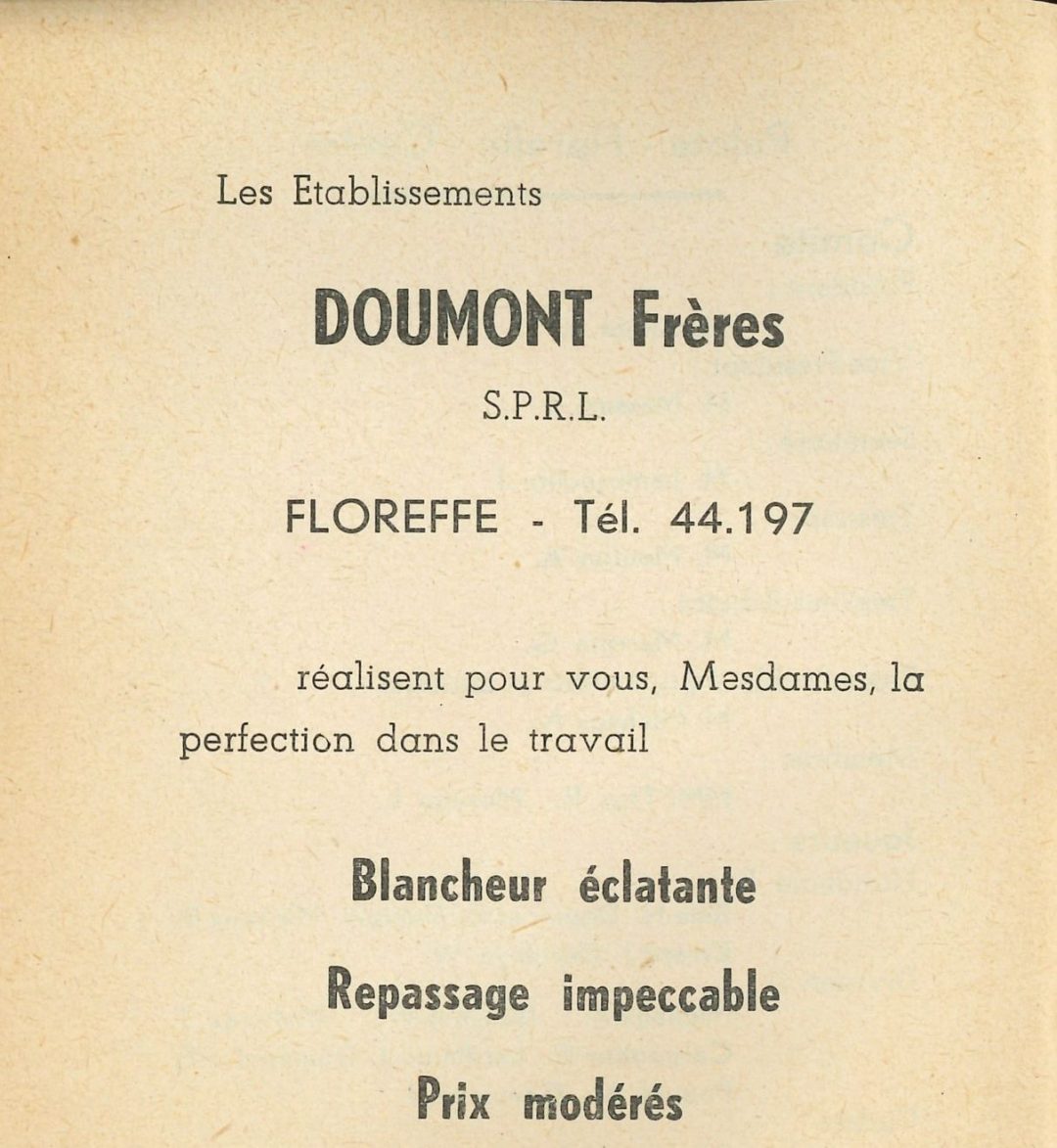 Floreffe – rue Saint-Martin – blanchisserie Doumont Frères