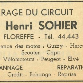 Floreffe – rue des Hayettes – garage du circuit Henri Sohier