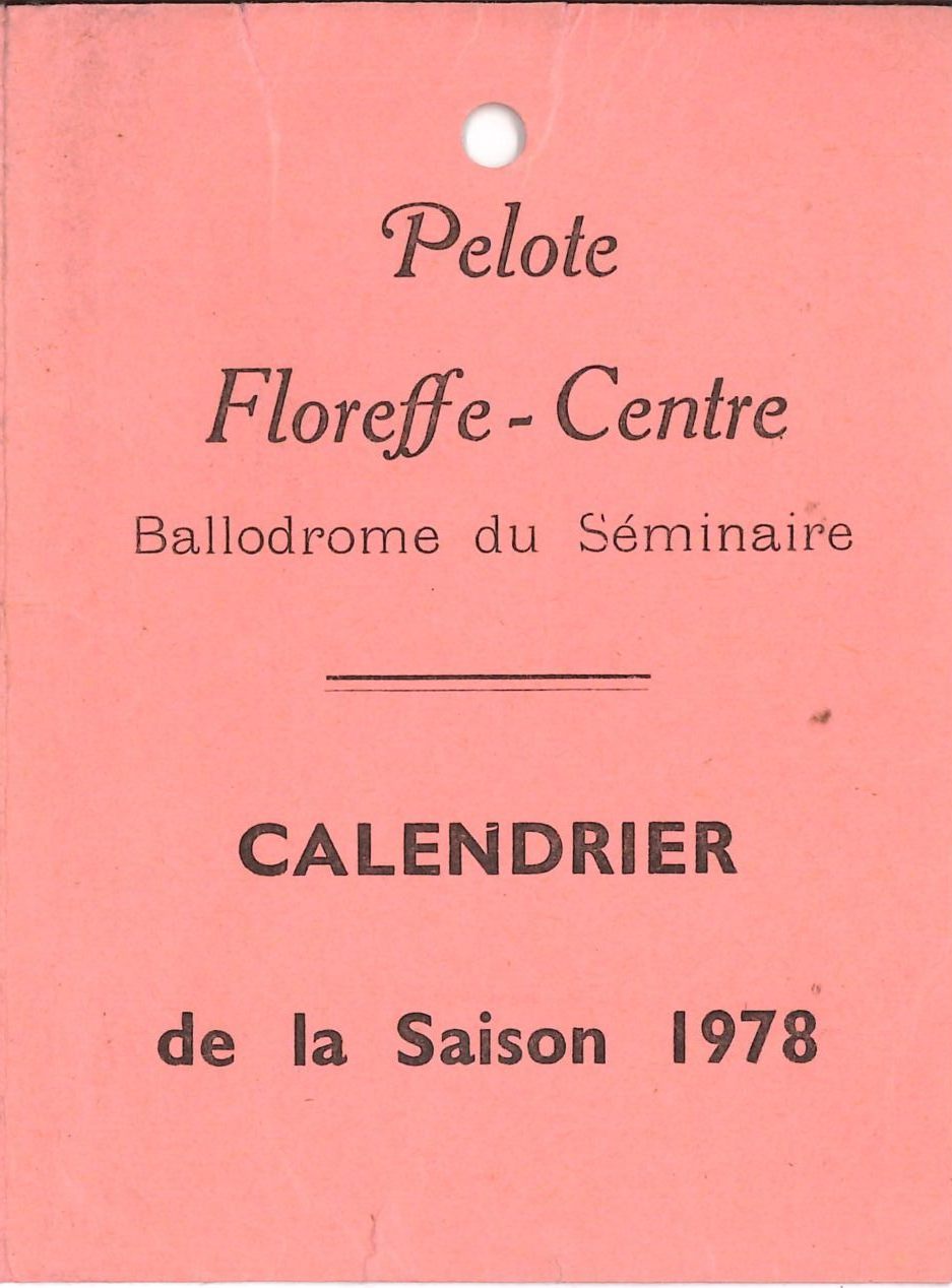 Floreffe – balle pelote – calendrier des luttes – 1978