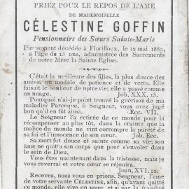 Floriffoux – souvenirs mortuaires – les patronymes GOFFIN