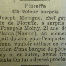 Floreffe – faits divers de l’année 1920