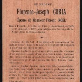 Floreffe – souvenirs mortuaires – les patronymes CORIA