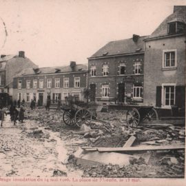 Floreffe – Place Roi Baudouin – inondations de 1906