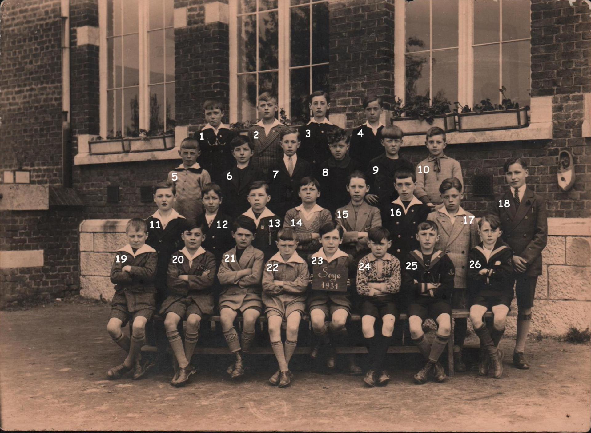 Soye – école primaire communale – photo de classe – année 1931