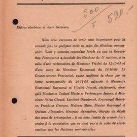 Floriffoux – élections communales de 1965 – tract
