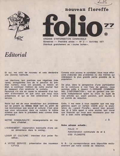 Folio – avril-mai 1977 – n°2