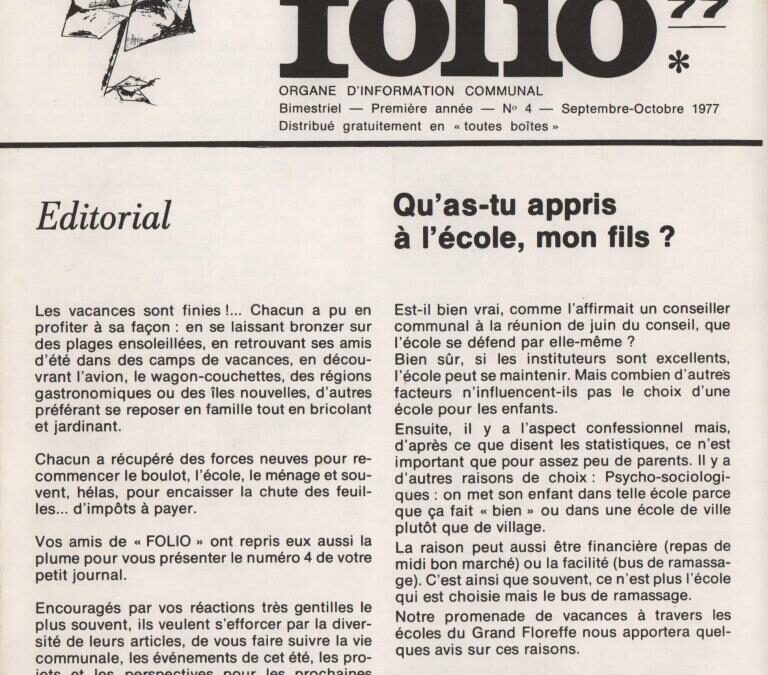 Folio – septembre-octobre 1977 – n°4
