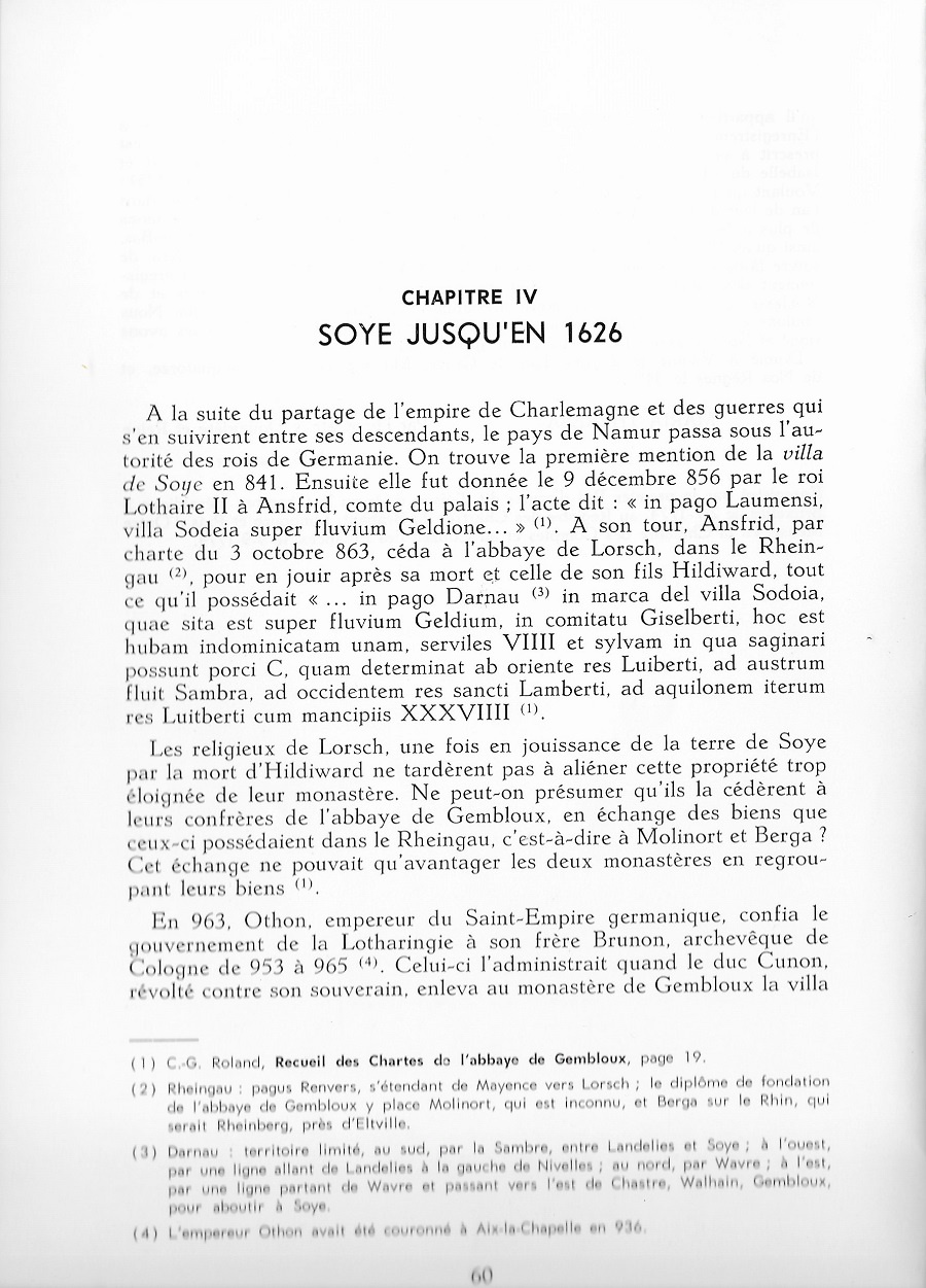 Chapitre IV – Soye et Jodion jusqu’en 1626 et à dater de 1626